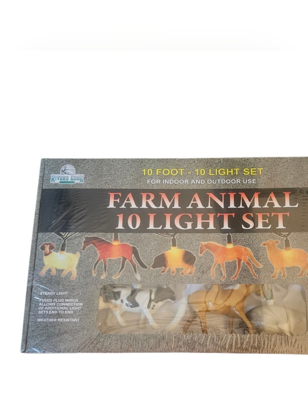 Rivers Edge Farm Animal 10 String Light Blow Mold Set Country Farmhouse